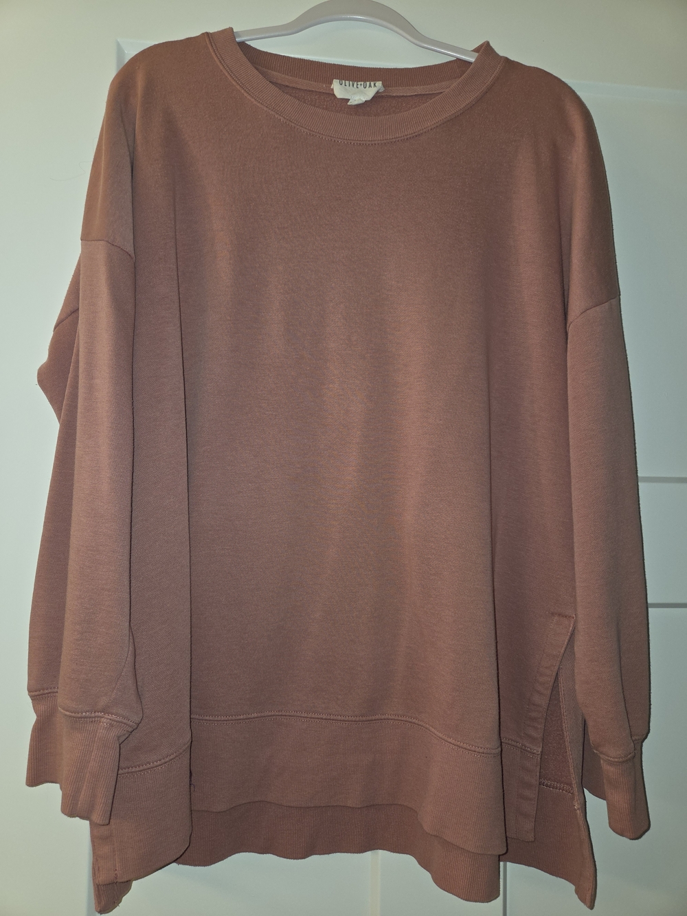 Olive & Oak Dusty Rose Pink Oversized Crewneck Sweater